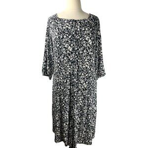 Cottage Core, Parisian Grandma J.Jill Flowers, Button Front Dress , Women's XL